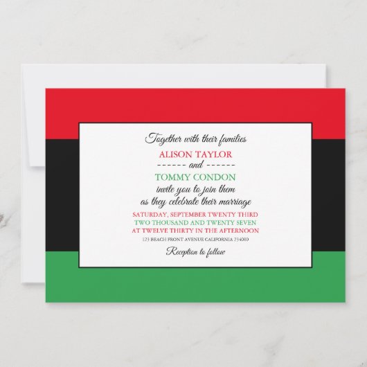 Libische vlag, vlag van Libië bruiloft Kaart (Voorkant)