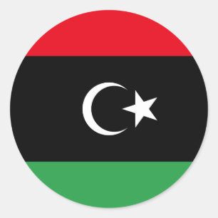 Libische vlag, vlag van Libië Ronde Sticker