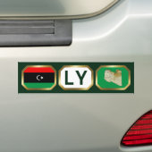 Libische vlaggenkaartcode Bumpersticker (Op auto)