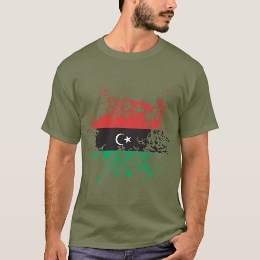 Libische vlaginktplatter t-shirt (Voorkant)