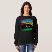 Libiyan Roots Half Amazigh Flag Proud Libiyans Peo Trui (Voorkant volledig)