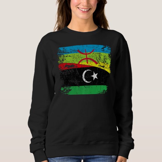 Libiyan Roots Half Amazigh Flag Proud Libiyans Peo Trui (Voorkant)