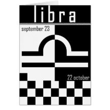 Libra 2 tone zodiac card.