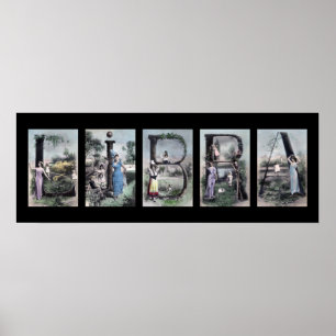 LIBRA Alfabet Letter Name Art Poster