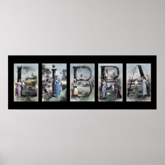 LIBRA Alfabet Letter Name Art Poster