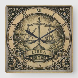 Libra Antieke Zodiak Wandklok