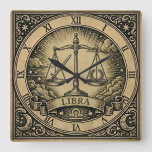 Libra Antieke Zodiak Wandklok