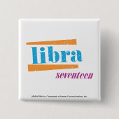 Libra Aqua Vierkante Button 5,1 Cm (Voorkant)