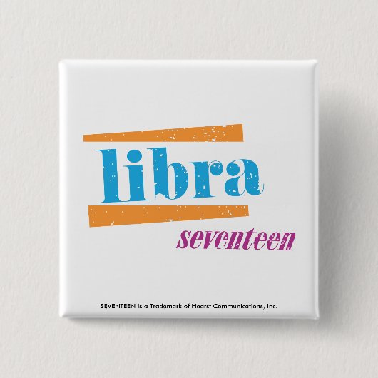 Libra Aqua Vierkante Button 5,1 Cm (Voorkant)