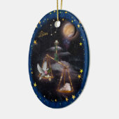 Libra Art Collage Keramisch Ornament (Links)