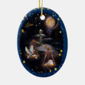 Libra Art Collage Keramisch Ornament (Achterkant)