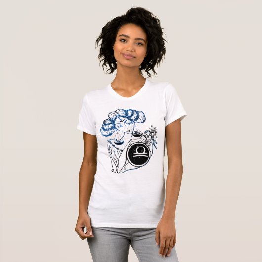 Libra Art Deco Lady T-shirt (Voorkant volledig)