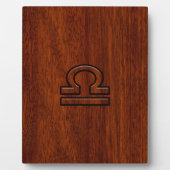 Libra astrologisch teken op mahonie print fotoplaat (Voorkant)