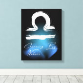 Libra Aura 'Charmerend van nature' Astrologie lief Canvas Afdruk (Insitu (Houten vloer))