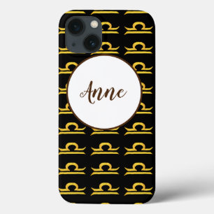 Libra, Balance Golden Zodiac Sign Personalized Case-Mate iPhone Case