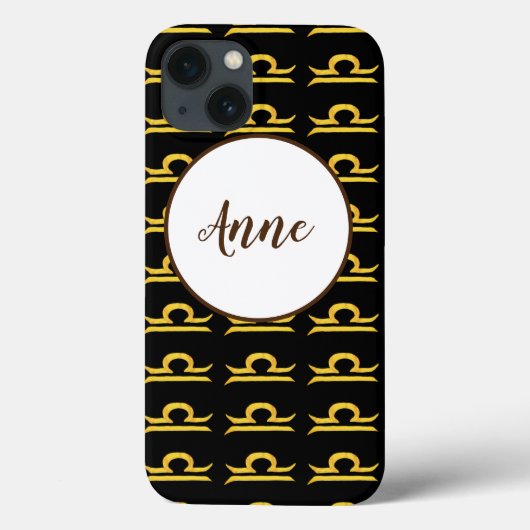 Libra, Balance Golden Zodiac Sign Personalized Case-Mate iPhone Case (Achterkant)