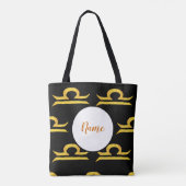 Libra, Balance Golden Zodiac Sign Personalized Tote Bag (Achterkant)