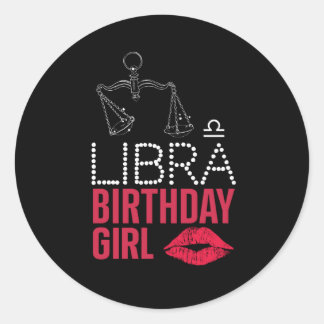 LIBRA BIRTHDAY GIRL RONDE STICKER