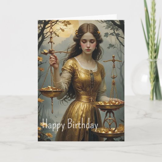 Libra Birthday Kaart (Voorkant)