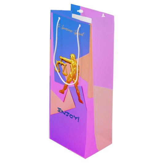 Libra Birthday - Wine Gift Bag Wijn Cadeautas (Voorkant Gekanteld)