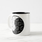 Libra Cancer yin yang zodiaa koppel Tweekleurige Koffiemok (Voorkant links)