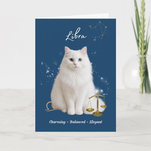 Libra Cat Birthday Card Kaart (Voorkant)