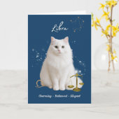 Libra Cat Birthday Card Kaart (Gele Bloem)