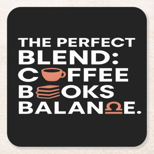 Libra Coffee Books Balance Paper Coaster Kartonnen Onderzetters (Voorkant)