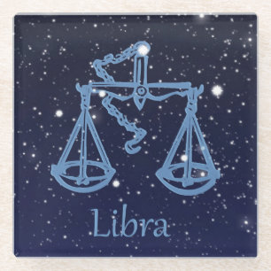 Libra Constellation and Zodiac Sign with Stars Glazen Onderzetter