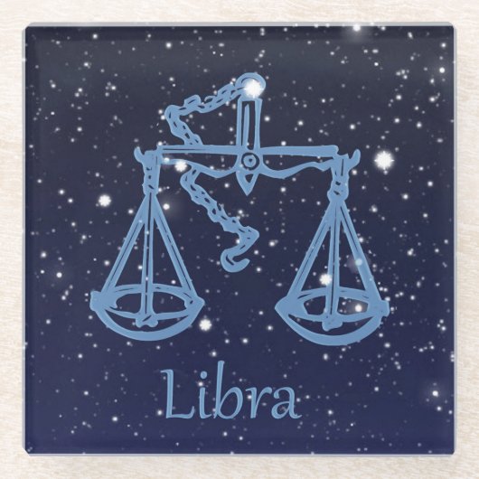 Libra Constellation and Zodiac Sign with Stars Glazen Onderzetter (Voorkant)