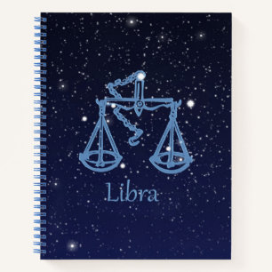 Libra Constellation and Zodiac Sign with Stars Notitieboek