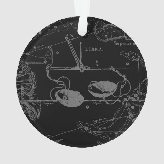 Libra Constellation Hevelius 1690 Engraving Style Ornament (achterkant)
