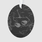 Libra Constellation Hevelius 1690 Engraving Style Ornament (voorkant)