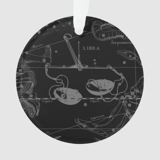Libra Constellation Hevelius 1690 Engraving Style Ornament (voorkant)