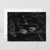 Libra Constellation Hevelius 1690 Map on Black Briefkaart (Voorkant / Achterkant)