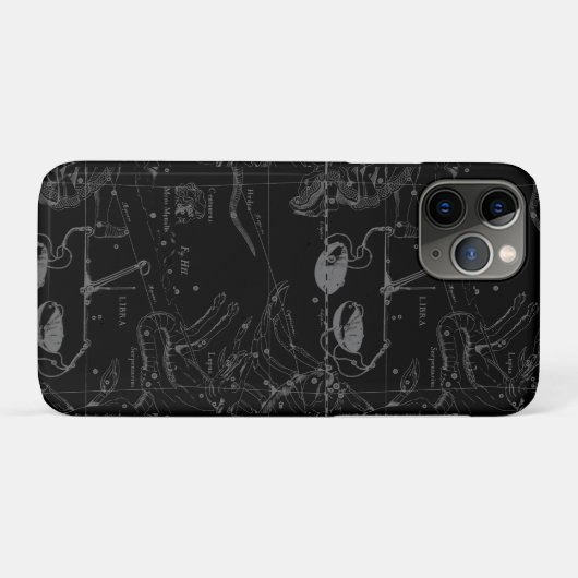 Libra Constellation Hevelius 1690 Map on Black Case-Mate iPhone Case (Achterkant (horizontaal))