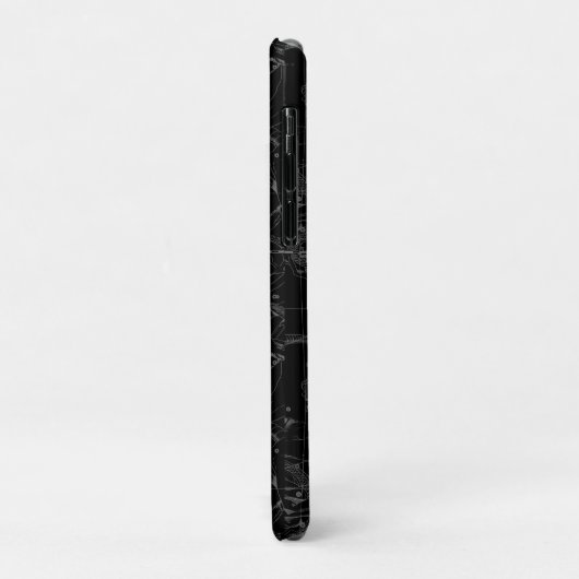 Libra Constellation Hevelius 1690 Map on Black Case-Mate iPhone Case (Achterkant/links)