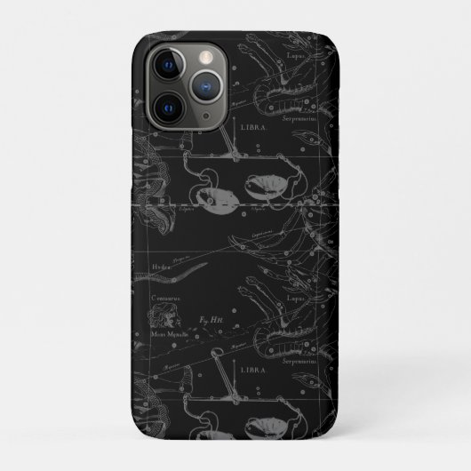 Libra Constellation Hevelius 1690 Map on Black Case-Mate iPhone Case (Achterkant)
