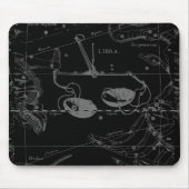 Libra Constellation Hevelius 1690 Map on Black Muismat (Voorkant)