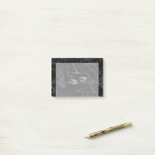Libra Constellation Hevelius 1690 Map on Black Post-it® Notes (Op bureau)
