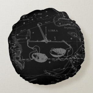 Libra Constellation Hevelius circa 1690 Rond Kussen