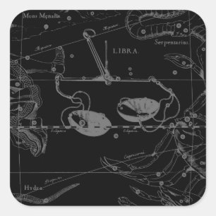Libra Constellation Hevelius circa 1690 Vierkante Sticker