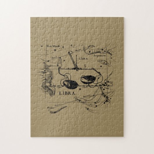 Libra Constellation Map Hevelius 1690 Decor Legpuzzel (Verticaal)