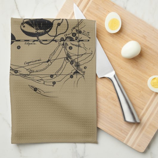 Libra Constellation Map Hevelius 1690 Decor Theedoek (Quarter Fold)