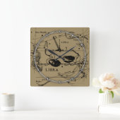 Libra Constellation Map Hevelius 1690 Decor Vierkante Klok (Huis)