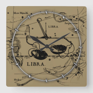 Libra Constellation Map Hevelius 1690 Decor Vierkante Klok