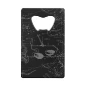 Libra Constellation Map Hevelius 1690 op zwart Creditkaart Flessenopener (Achterkant)