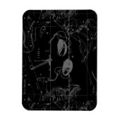 Libra Constellation Map Hevelius 1690 op zwart Magneet (Verticaal)