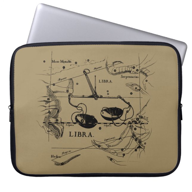 Libra Constellation Map Hevelius circa 1690 Laptop Sleeve (Voorkant)