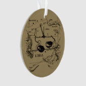 Libra Constellation Map Hevelius circa 1690 Ornament (voorkant)